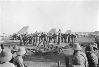 Army band practice, Howshera, 1917. Artist: Unknown