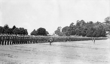 5th Battalion East Surrey regiment on parade, Chakrata, 1917. Artist: Unknown