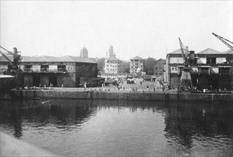 Alexandra Dock, Bombay, India, 1917. Artist: Unknown