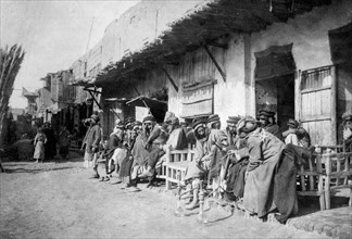 Arab café, Kazimain, Iraq, 1917-1919. Artist: Unknown