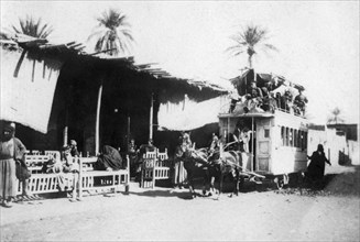Tramcar, Kazimain road, Baghdad, Iraq, 1917-1919. Artist: Unknown