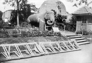 Elephant statue, Victoria Gardens, Bombay, India, c1918. Artist: Unknown