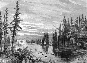 Thousand Islands region, Ontario, Canada, 19th century.Artist: Paul Huet
