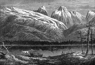 Athabasca River, Canada, 19th century. Artist: Leitch