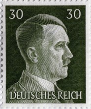 Postage stamp featuring Adolf Hitler (1889-1945), 1941-1942. Artist: Unknown