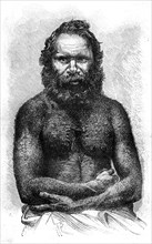 Australian aborigine, 1886. Artist: E Ronjat