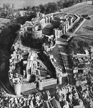 Aerial view of Windsor Castle, with St George's Chapel in the foreground, 1935. Artist: Unknown