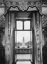 View of the Victoria Monument from inside Buckingham Palace, London, 1935. Artist: Unknown