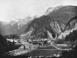 St Gotthard Pass and Bridge, Switzerland, 1893.Artist: John L Stoddard