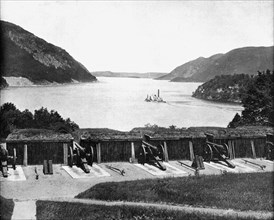 Up the Hudson River from West Point, New York, USA, 1893.Artist: John L Stoddard