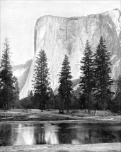 El Capitan, Yosemite Valley, California, USA, 1893.Artist: John L Stoddard