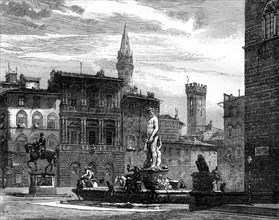 The Fountain of Neptune, Piazza della Signoria, Florence, Italy, 19th century. Artist: Unknown