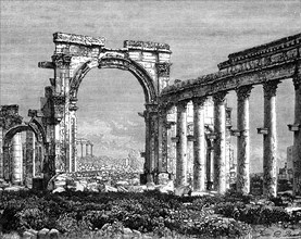 The ruins of Palmyra, Syria, 19th century. Artist: Benoist