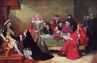 'The Trial of Queen Catherine', 19th century, (c1920). Artist: Henry Nelson O'Neil