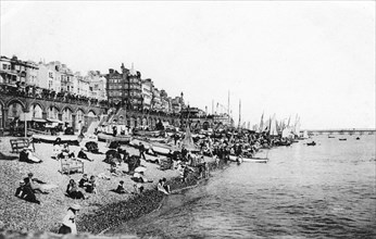 Brighton beach, East Sussex, c1900s-1920s. Artist: Unknown