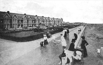 Families out walking on New Parade, East Worthing, West Sussex, c1900s-c1920s. Artist: Unknown