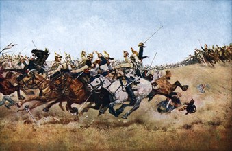 'The Charge of the Cuirassiers at Rezonville, 1870', (c1920). Artist: Unknown