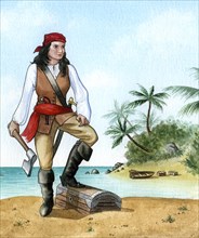 Mary Read, (1690-1720), British Pirate's Mate. Artist: Karen Humpage