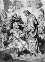 Christ healing the blind, 1926.Artist: Hofmann