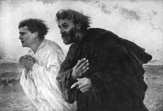 The Apostles Peter and John on the Morning of the Resurrection, 1926.Artist: Eugene Burnand