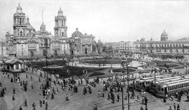 Cathedral and National Palace, Mexico City, Mexico, 1926. Artist: Unknown
