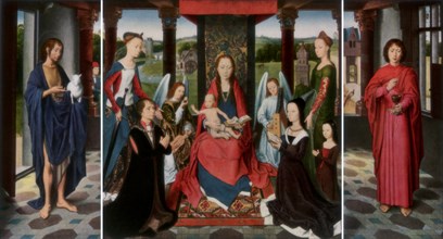 'The Virgin and Child with Saints and Donors (The Donne Triptych)', c1478 (1927). Artist: Dirck Bouts