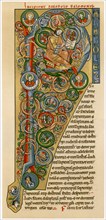 Illuminated iniitial 'P', 1172. Artist: Unknown