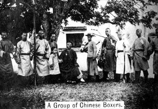 A group of Chinese Boxers, 20th Century.Artist: Ogden's Guinea Gold Cigarettes
