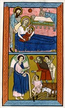 The Nativity and the Annunciation to the Shepherds, early 13th century. Artist: Unknown