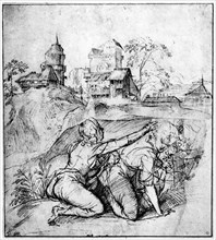 'Landscape with Two Youths', c1510, (1937). Artist: Titian