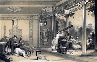 'The ceremonies observed in every province and city of China, on the occasion of an eclipse', 1847.Artist: JW Giles