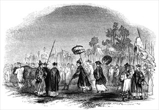 'The annual spring festival', 1847. Artist: Evans