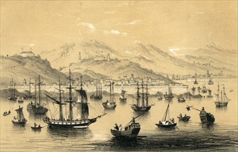 'Amoy, one of the five ports opened by the late treaty to British commerce', 1847.Artist: JW Giles