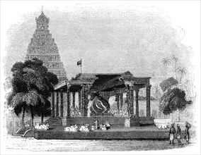 'Grand Temple of the Bull, Tanjore', India, 1847.Artist: Kirchner