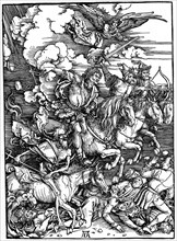 'The Four Horsemen of the Apocalypse', 1498, (1936).  Creator: Albrecht Durer.