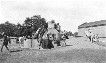 Water well, Mathura, India, 1916-1917. Artist: Unknown