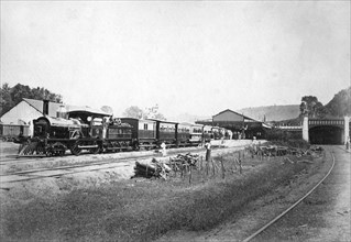 The Royal Train leaving Kandy station, Sri Lanka, c1910s. Artist: Unknown