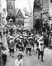Festival in the medieval old town, Rothenburg ob der Tauber, Bavaria, Germany, 1936. Artist: Unknown
