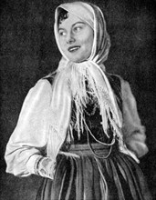 Polish woman in traditional dress, 1936. Artist: Unknown