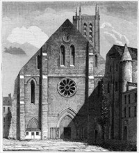 Façade of the ancient church of the Abbey of Sainte-Geneviève, Paris, France ,1849. Artist: Unknown