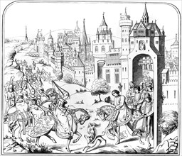 The entry of Queen Isabel into Paris, 15th century (1849). Artist: Unknown