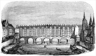 The ancient Pont au Change, Paris, France, c16th century (1849). Artist: Unknown
