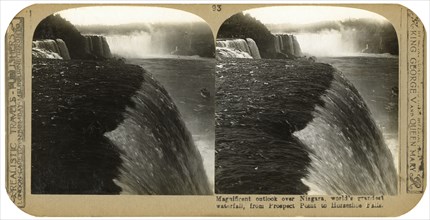The Niagra Falls, from Prospect Point to Horseshoe Falls, late 19th century. Artist: Unknown