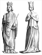 King Charles V of France (1337-1380) and Joanna of Bourbon (1338-1378), 1849. Artist: Unknown