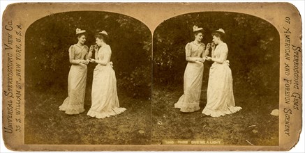 'Give me a light', late 19th century.Artist: Universal Stereoscopic View Company