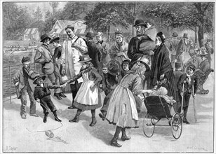 Saturday afternoon in Victoria Park, London, 1890.Artist: R Taylor