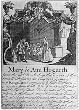 Advertisement for Mary and Ann Hogarth's draper's shop, early-mid 18th century, (1901). Artist: Unknown