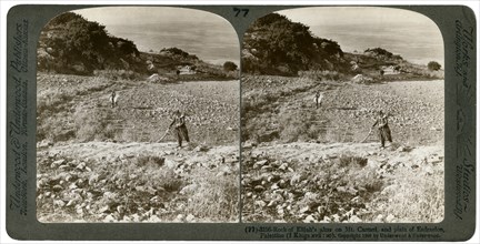 The rock of Elijah's Altar on Mount Carmel, and the Plain of Esdraelon, Palestine, 1900.Artist: Underwood & Underwood