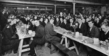 Dinner for the homeless, Church Army House, Westminster, London, 1926-1927. Artist: Unknown