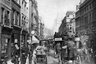 Fleet Street as seen from opposite Salisbury Court, London, 1880 (1926-1927). Artist: Unknown